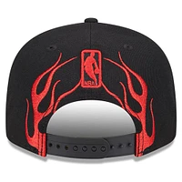 Men's New Era Black Toronto Raptors 2024 NBA All-Star Game Rally Drive Flames 9FIFTY Adjustable Snapback Hat