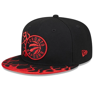 Casquette snapback réglable New Era pour hommes des Toronto Raptors 2024 NBA All-Star Game Rally Drive Flames 9FIFTY noire