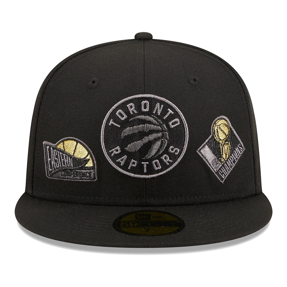 Casquette ajustée 59FIFTY des Raptors de Toronto New Era noire pour hommes