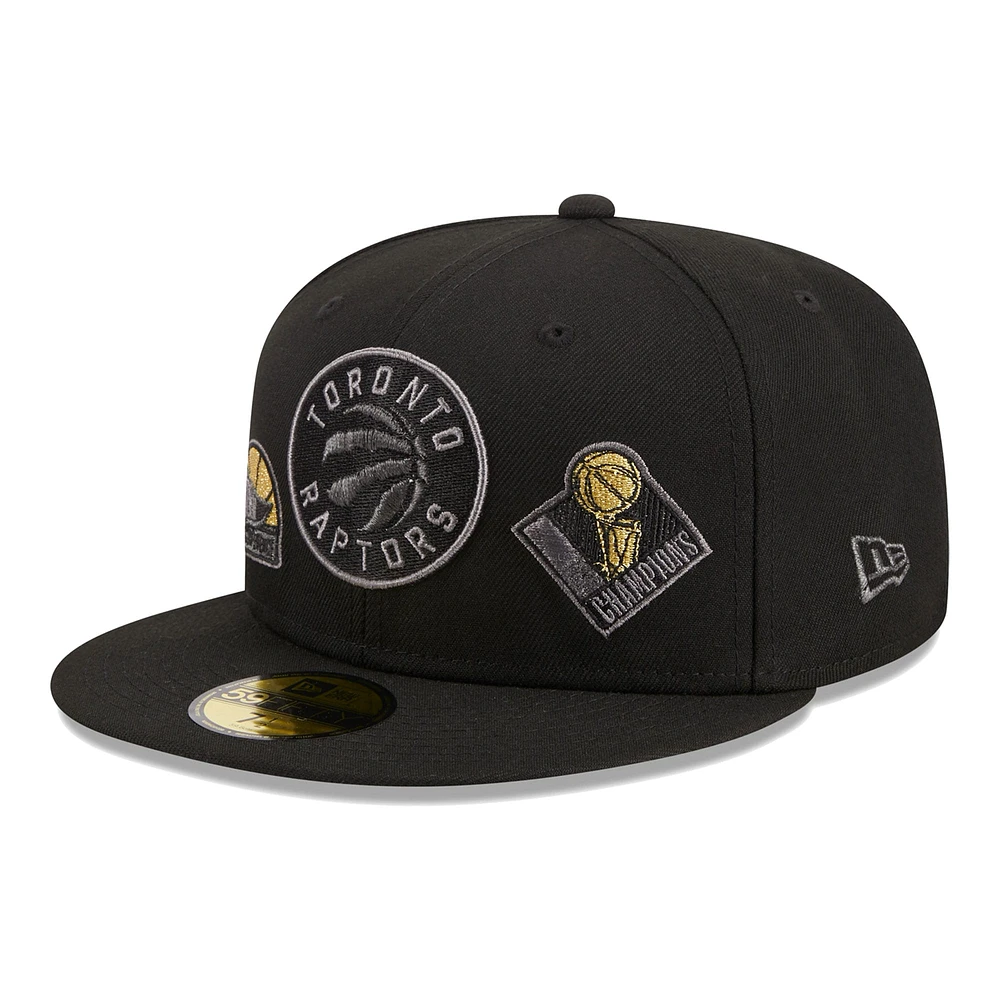 Casquette ajustée 59FIFTY des Raptors de Toronto New Era noire pour hommes