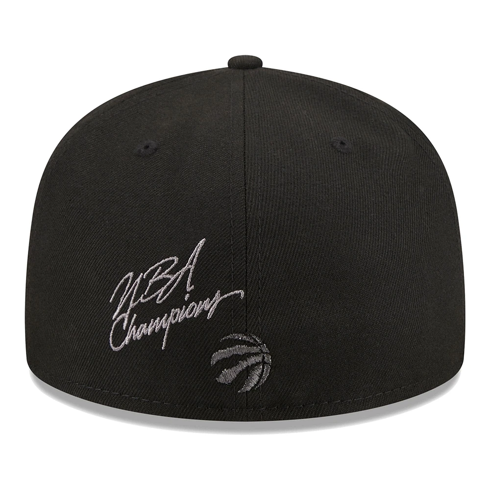 Casquette ajustée 59FIFTY des Raptors de Toronto New Era noire pour hommes