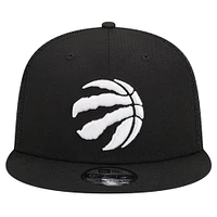 Men's New Era Black Toronto Raptors 9FIFTY Snapback Trucker Hat