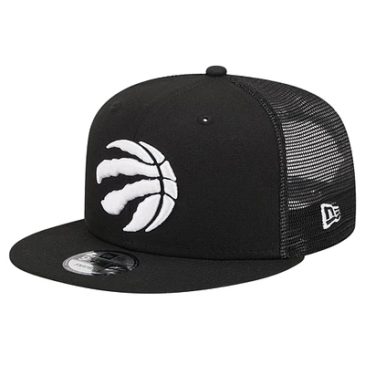 Men's New Era Black Toronto Raptors 9FIFTY Snapback Trucker Hat