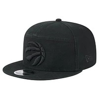 Men's New Era Black Toronto Raptors Adventure Canvas Split Panel 9FIFTY Snapback Hat