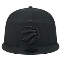 Men's New Era Black Toronto Raptors Adventure Canvas Split Panel 9FIFTY Snapback Hat