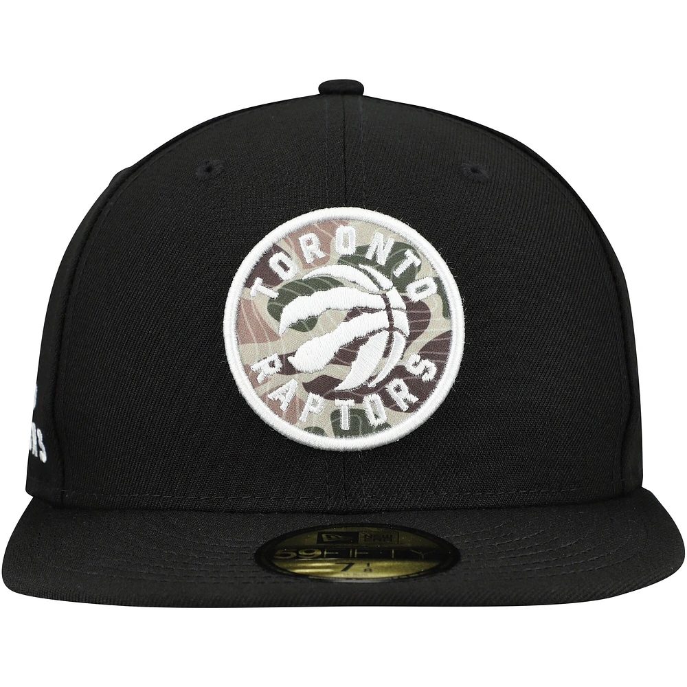 Casquette ajustée 59FIFTY noire à imprimé camouflage des Raptors de Toronto pour homme New Era