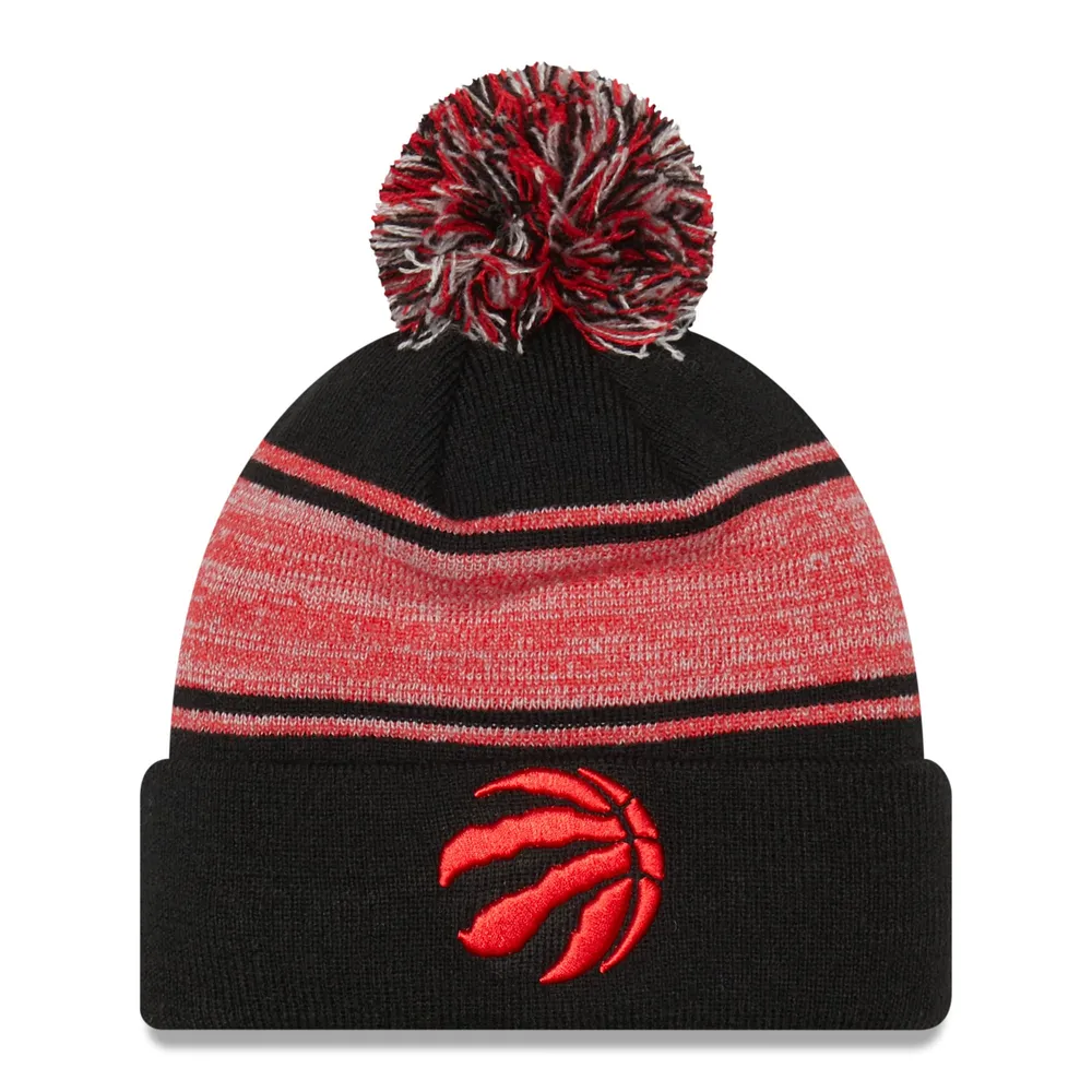 Bonnet en tricot noir avec pompon pour homme Toronto Raptors New Era