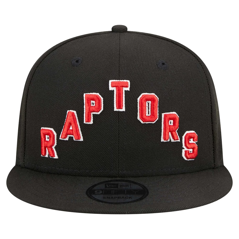 Casquette Snapback 9FIFTY noire New Era pour homme avec logo Toronto Raptors Jersey Hook Statement Edition