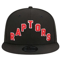 Casquette Snapback 9FIFTY noire New Era pour homme avec logo Toronto Raptors Jersey Hook Statement Edition