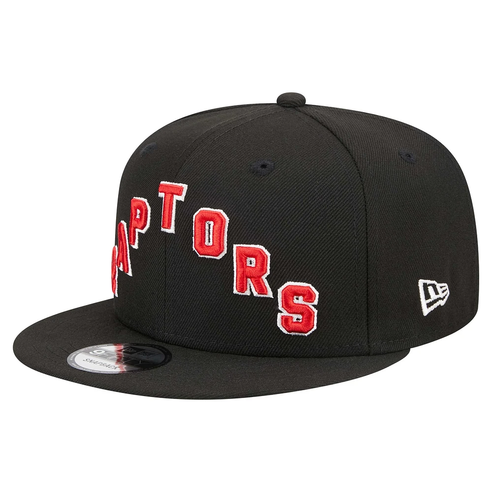 Casquette Snapback 9FIFTY noire New Era pour homme avec logo Toronto Raptors Jersey Hook Statement Edition