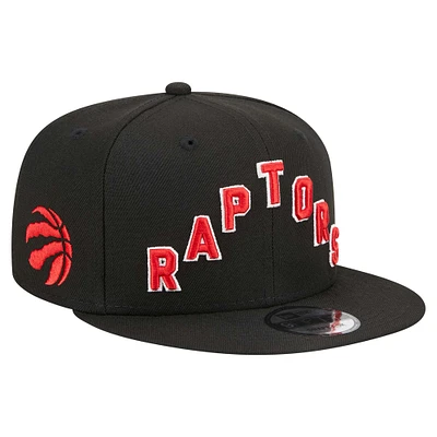 Men's New Era Black Toronto Raptors Jersey Hook Statement Edition 9FIFTY Snapback Hat