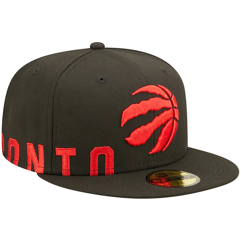 Casquette ajustée 59FIFTY pour homme avec fente sur le côté Toronto Raptors New Era noire