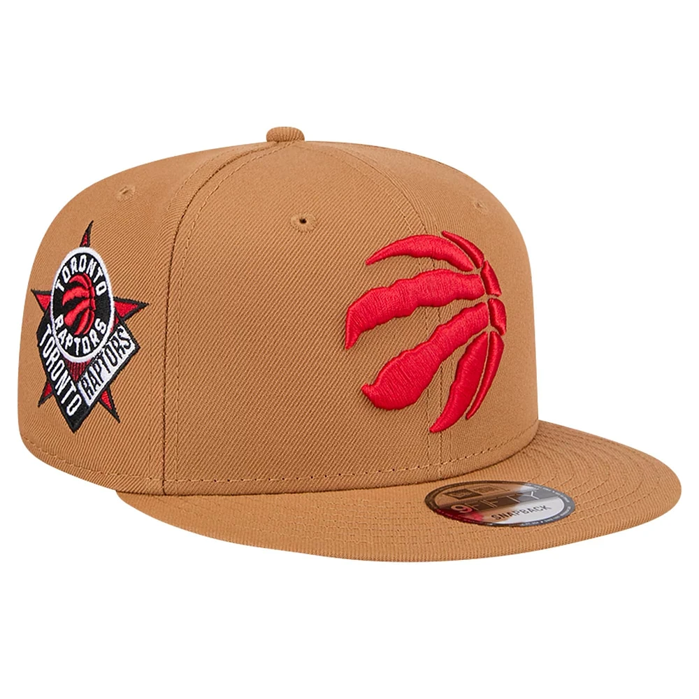 Casquette Snapback 9FIFTY New Era des Toronto Raptors pour hommes, marron