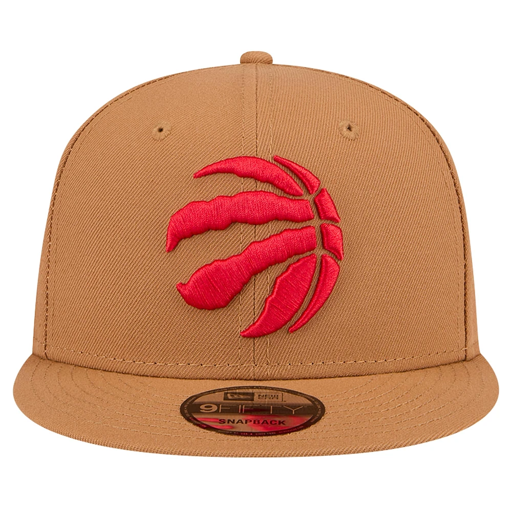 Casquette Snapback 9FIFTY New Era des Toronto Raptors pour hommes, marron