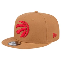 Casquette Snapback 9FIFTY New Era des Toronto Raptors pour hommes, marron