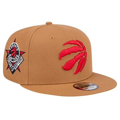 Casquette Snapback 9FIFTY New Era des Toronto Raptors pour hommes, marron