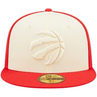 Men's New Era Cream/Red Toronto Raptors Cork Two-Tone 59FIFTY