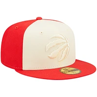 Men's New Era Cream/Red Toronto Raptors Cork Two-Tone 59FIFTY