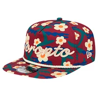 Men's New Era Crimson Toronto Raptors Vacation Floral Golfer Snapback Hat