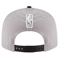 Casquette Snapback 9FIFTY couleur officielle de l'équipe des Toronto Raptors New Era pour hommes, gris/noir