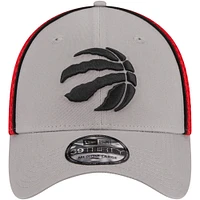 Men's New Era Gray/Red Toronto Raptors Pipe 39THIRTY Flex Hat