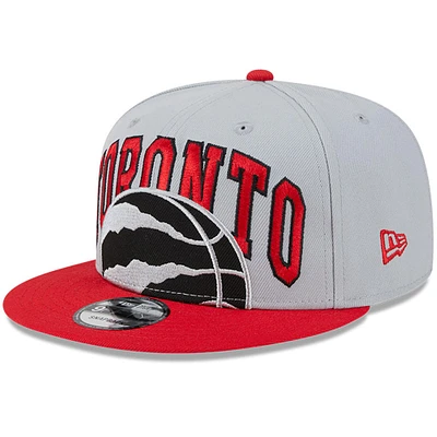 Casquette Snapback 9FIFTY bicolore Tip-Off des Toronto Raptors New Era pour hommes, gris/rouge