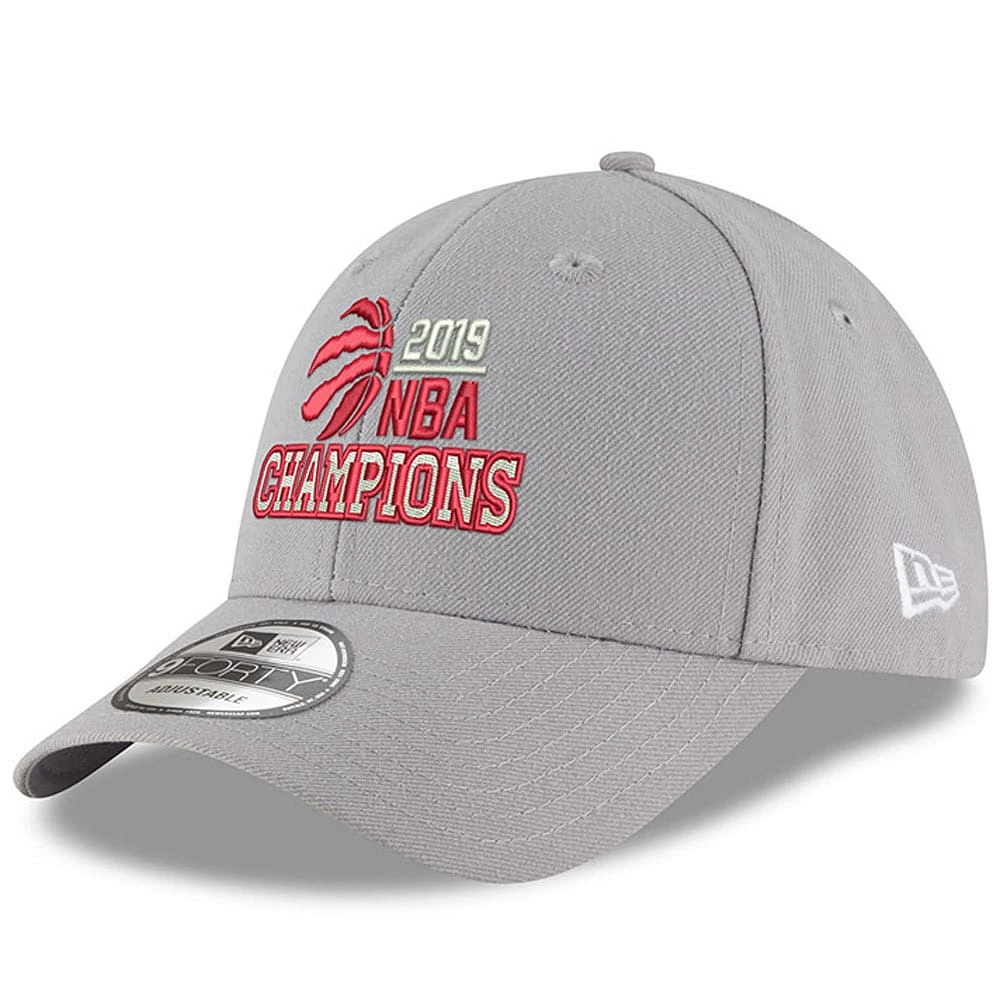 Men's New Era Gray Toronto Raptors 2019 NBA Finals Champions - Stack 9FORTY Adjustable Hat