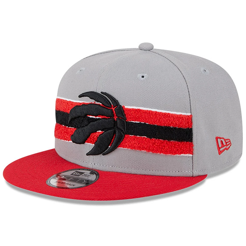 Casquette Snapback 9FIFTY gris Toronto Raptors Chenille Band New Era pour hommes