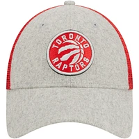 Casquette réglable New Era pour hommes, gris chiné/rouge, Toronto Raptors Pop Trucker 9FORTY