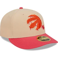 Casquette ajustée 59FIFTY New Era pour hommes, kaki/corail, Toronto Raptors Drip Low Profile