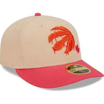 Men's New Era Khaki/Coral Toronto Raptors Drip Low Profile 59FIFTY Fitted Hat