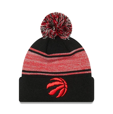 Bonnet avec pompon pour homme New Era Red Toronto Raptors Chilled Cuffed Knit