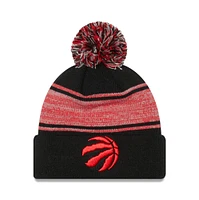 Bonnet avec pompon pour homme New Era Red Toronto Raptors Chilled Cuffed Knit