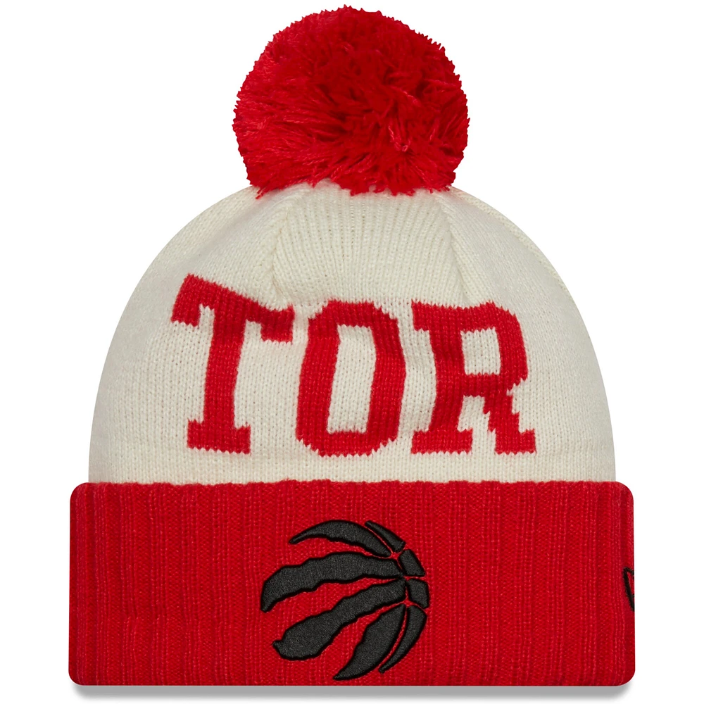 NWE RAPTRS RED 22 NBA NWE DRAFT OTC CUFFED POM KNIT HATMENPOM