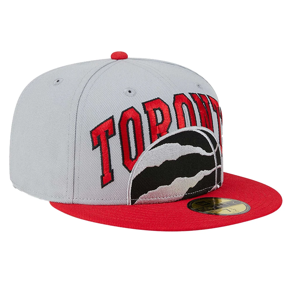 Men's New Era Red/Gray Toronto Raptors Tip-Off 59FIFTY Fitted Hat