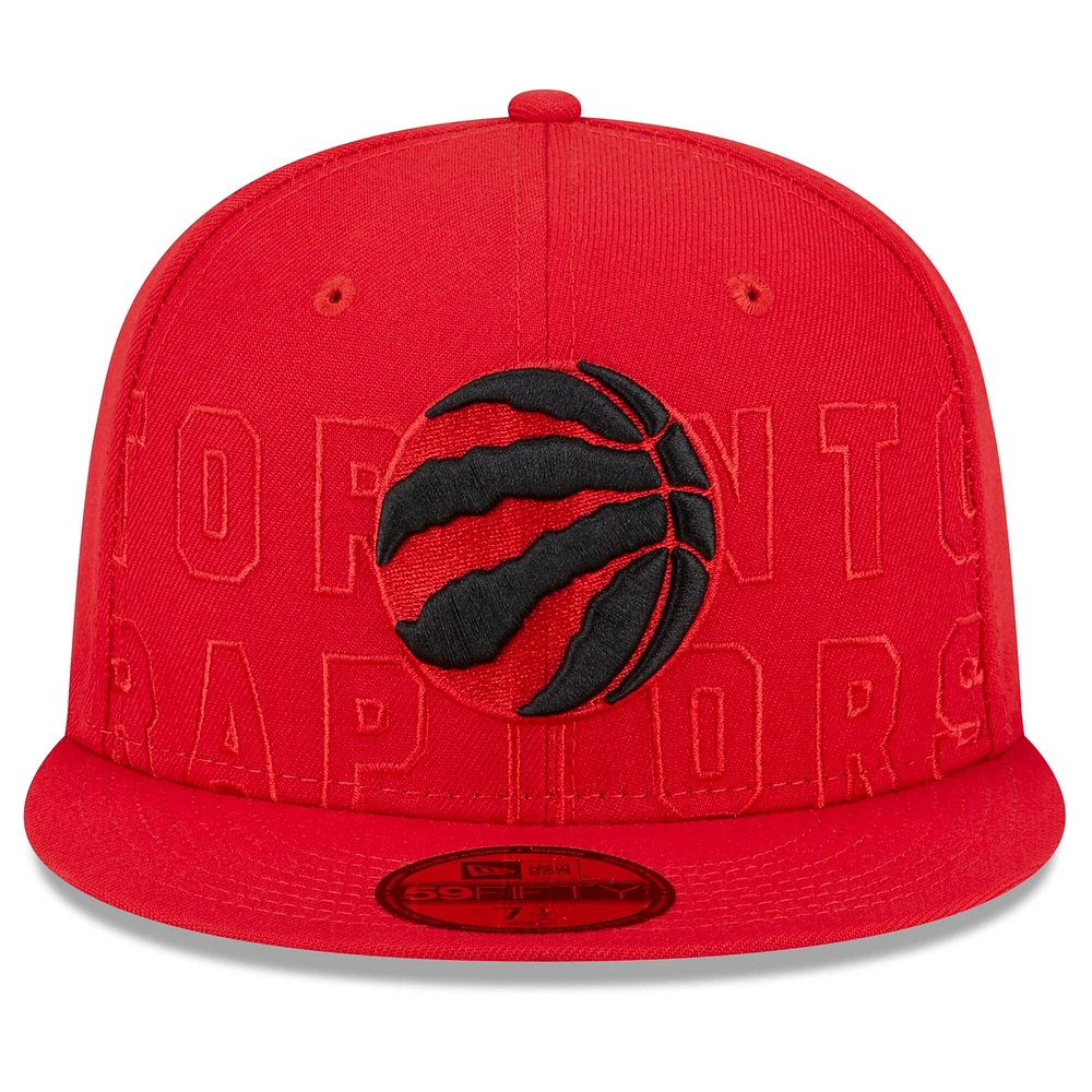 Casquette ajustée rouge Toronto Raptors 2023 NBA Draft 59FIFTY New Era pour homme