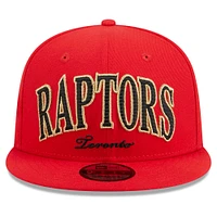 Men's New Era Red Toronto Raptors Golden Tall Text 9FIFTY Snapback Hat