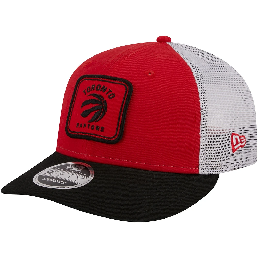 Casquette ajustable 9FIFTY carrée à profil bas des Toronto Raptors New Era pour hommes, rouge