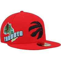 Casquette ajustée 59FIFTY Stateview des Toronto Raptors New Era rouge pour homme