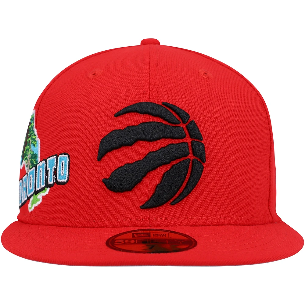 Men's New Era Red Toronto Raptors Stateview 59FIFTY Fitted Hat