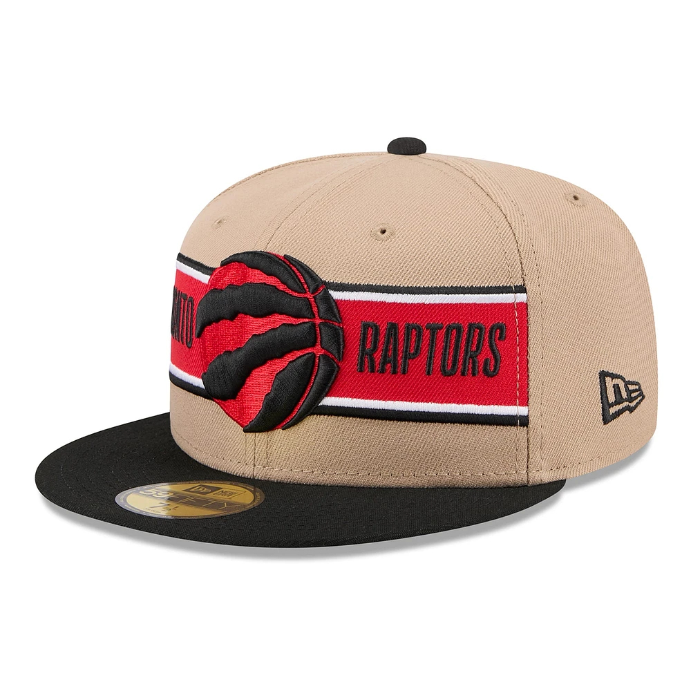 Men's New Era Tan/Black Toronto Raptors 2024 NBA Draft 59FIFTY Fitted Hat