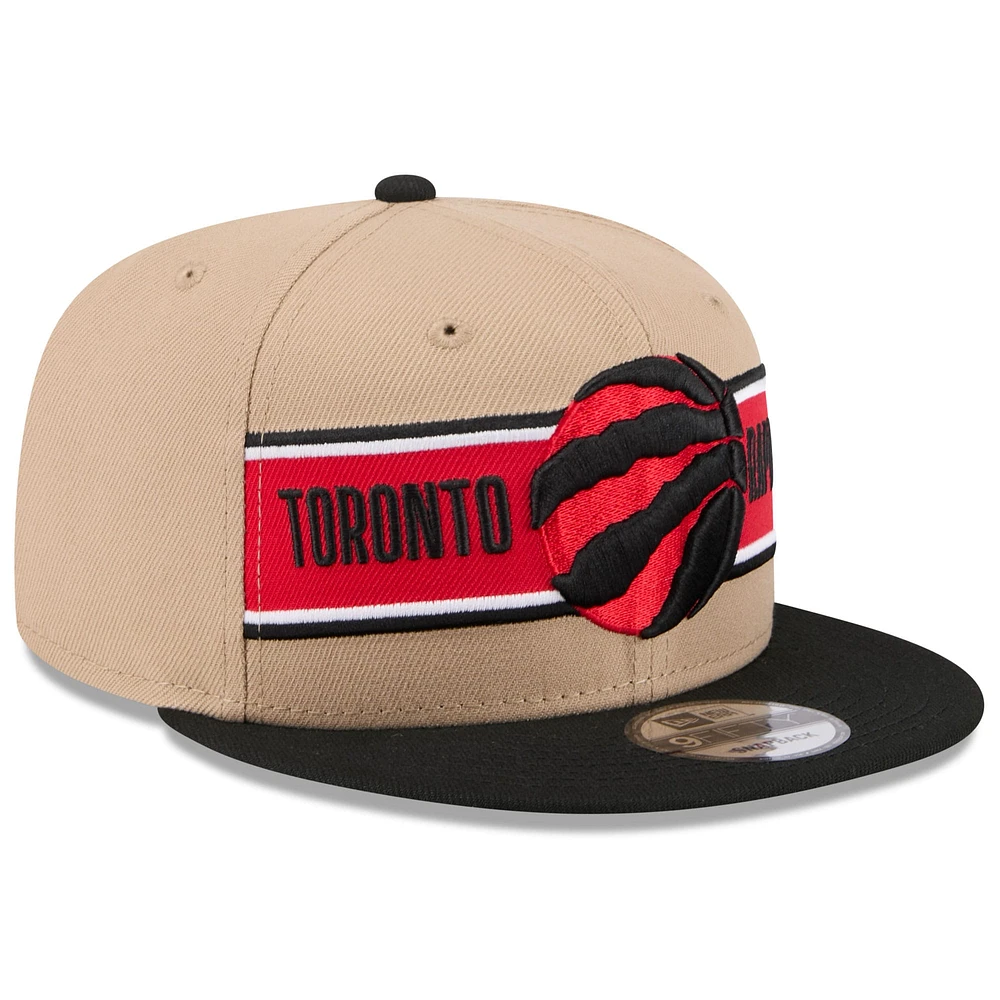 Casquette Snapback 9FIFTY NBA Draft 2024 des Raptors de Toronto New Era beige/noir pour hommes