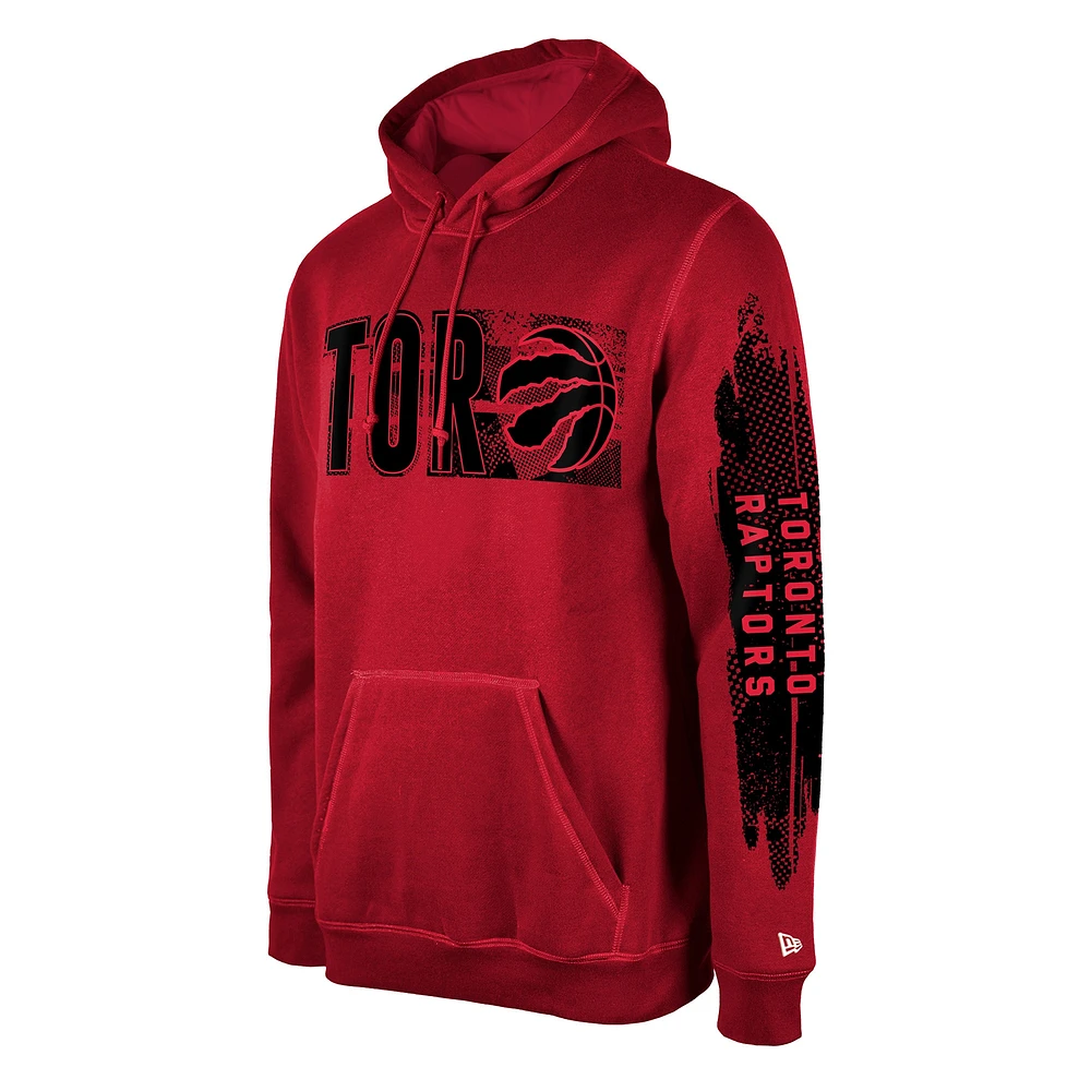 Sweat à capuche rouge de la collection Tip-Off Toronto Raptors New Era pour homme