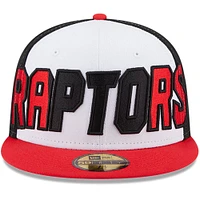 Men's New Era  White/Red Toronto Raptors Back Half 9FIFTY Fitted Hat