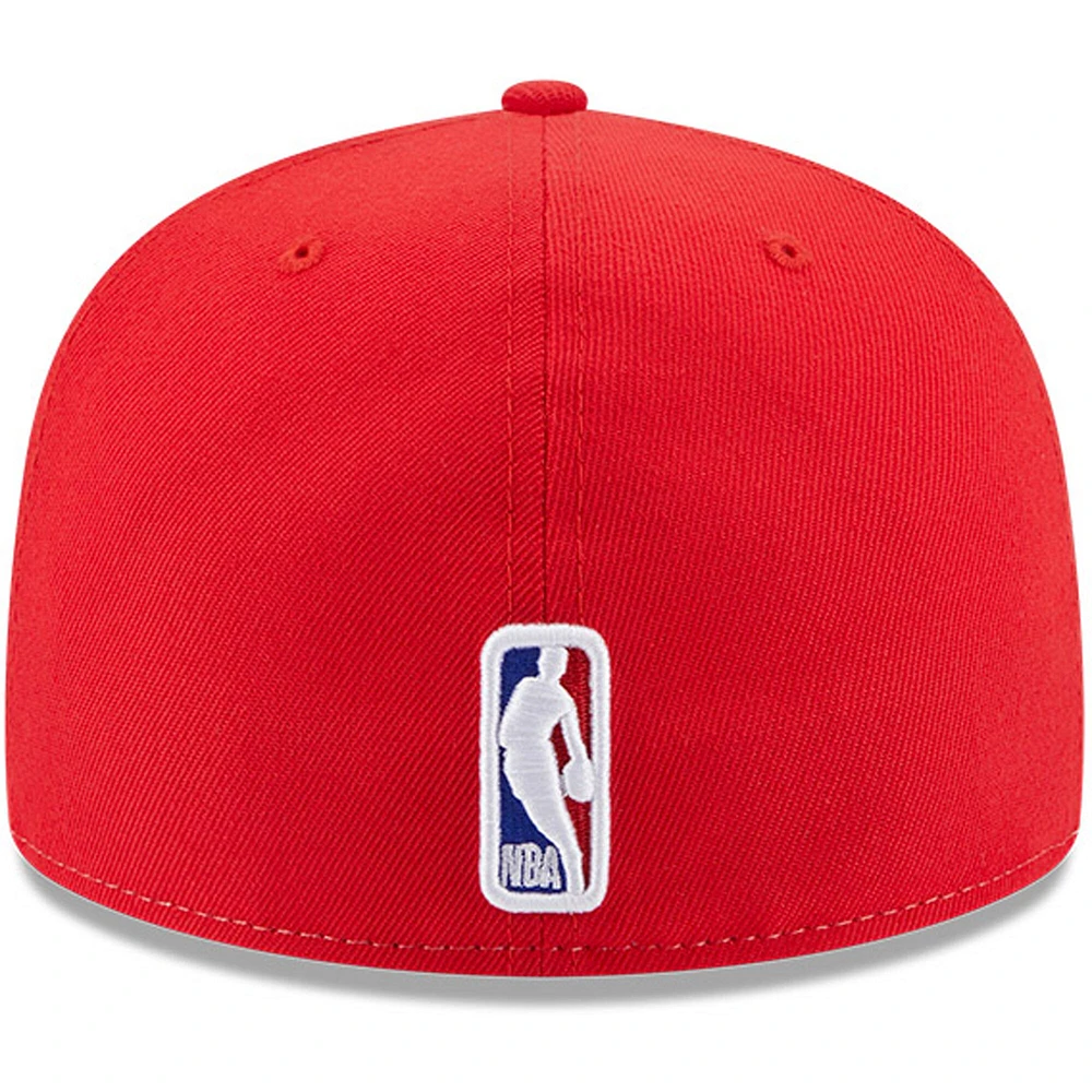 Men's New Era  White/Red Toronto Raptors Back Half 9FIFTY Fitted Hat