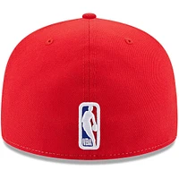 Casquette ajustée New Era Toronto Raptors Back Half 9FIFTY pour homme, blanc/rouge