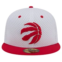 Casquette ajustée 59FIFTY Throwback 2Tone des Toronto Raptors New Era pour hommes, blanc/rouge