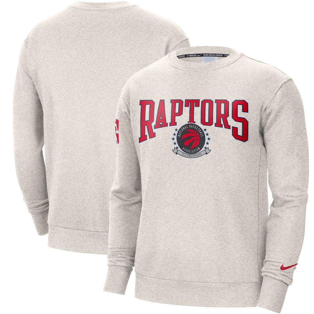 Men's Nike Ash Toronto Raptors 75th Anniversary Courtside - Pullover Sweatshirt