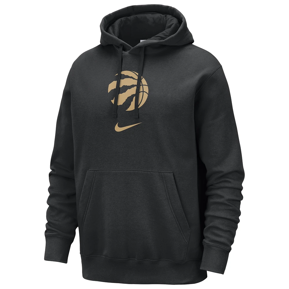 Men's Nike Black Toronto Raptors 2023/24 City Edition Essential Club Pullover Hoodie