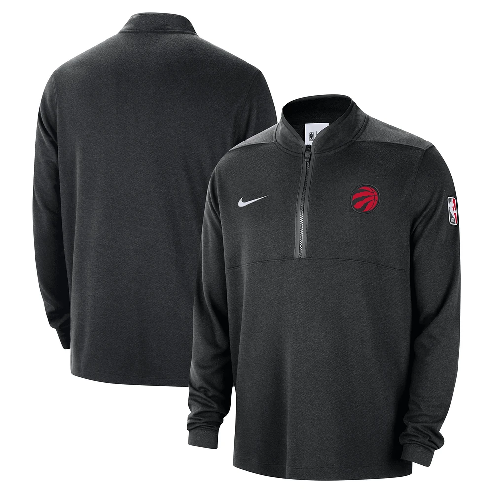 Haut Nike noir Toronto Raptors 2024/25 Courtside Performance à demi-zip pour homme